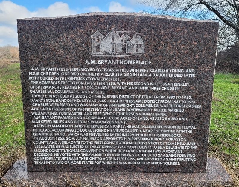 A.M. Bryant Homeplace Marker image. Click for full size.