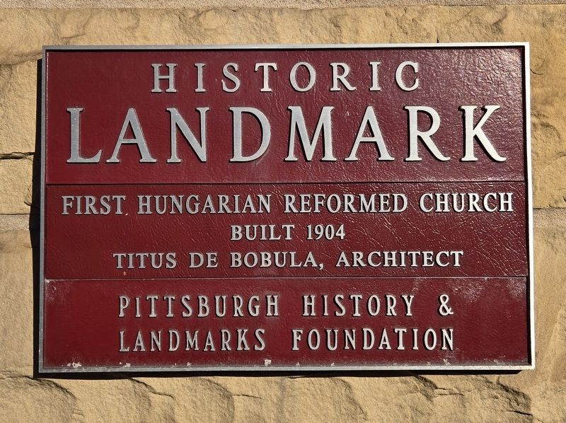First Hungarian Reformed Church Marker. Click for full size. First Hungarian Reformed Church Marker image. Click for full size.
