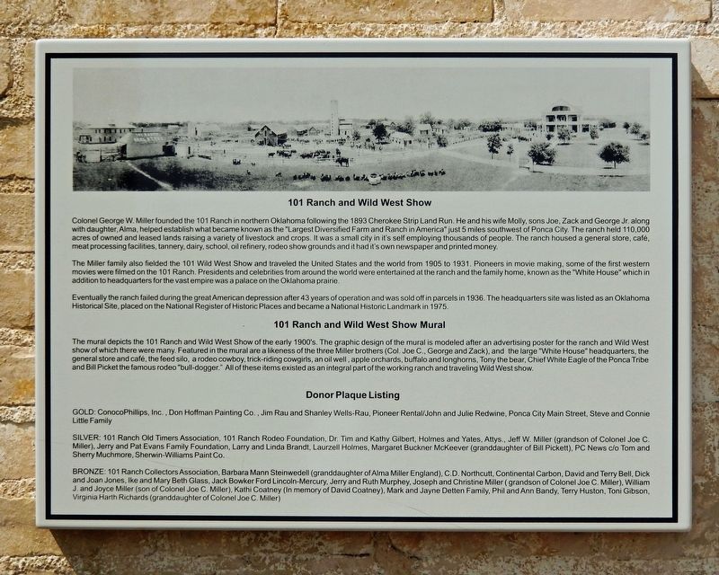 101 Ranch & Wild West Show Mural Marker. Click for full size. 101 Ranch & Wild West Show Mural Marker image. Click for full size.