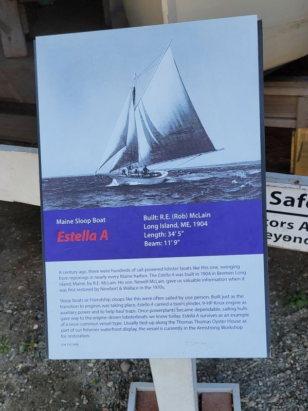 Maine Sloop Boat Estella A Marker image. Click for full size.