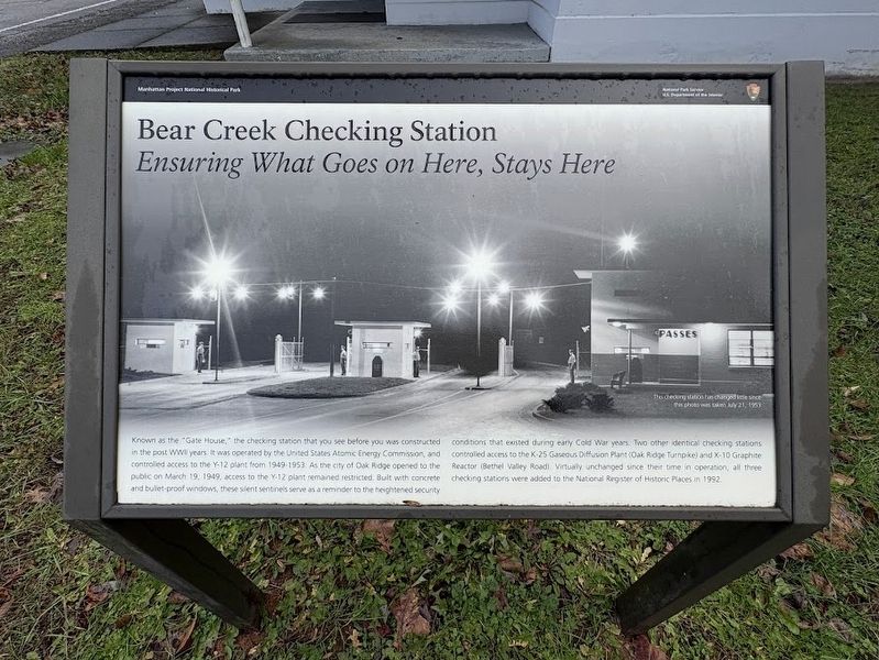 Bear Creek Checking Station marker image. Click for full size.