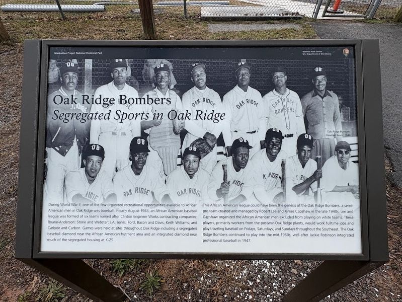 Oak Ridge Bombers marker image. Click for full size.