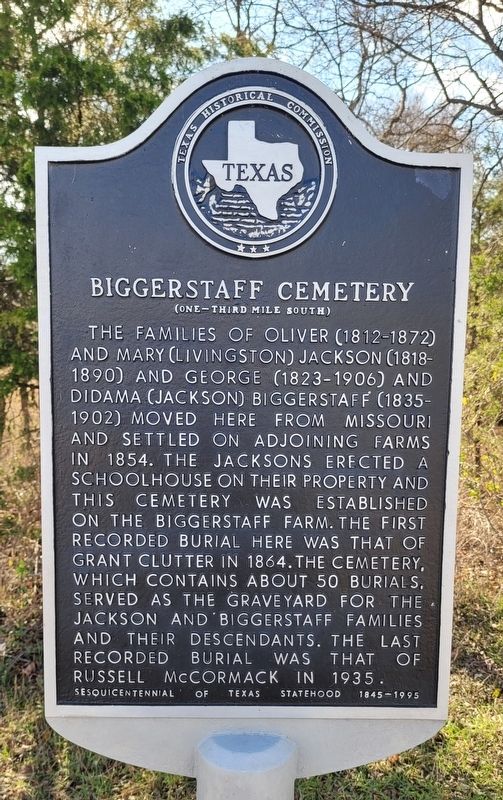 Biggerstaff Cemetery Marker. Click for full size. Biggerstaff Cemetery Marker image. Click for full size.