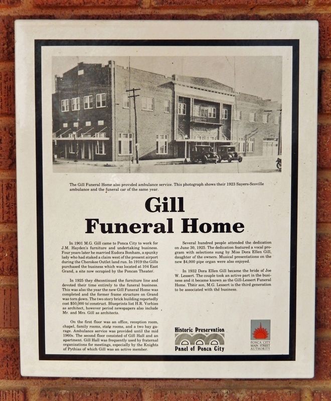 Gill Funeral Home Marker. Click for full size. Gill Funeral Home Marker image. Click for full size.