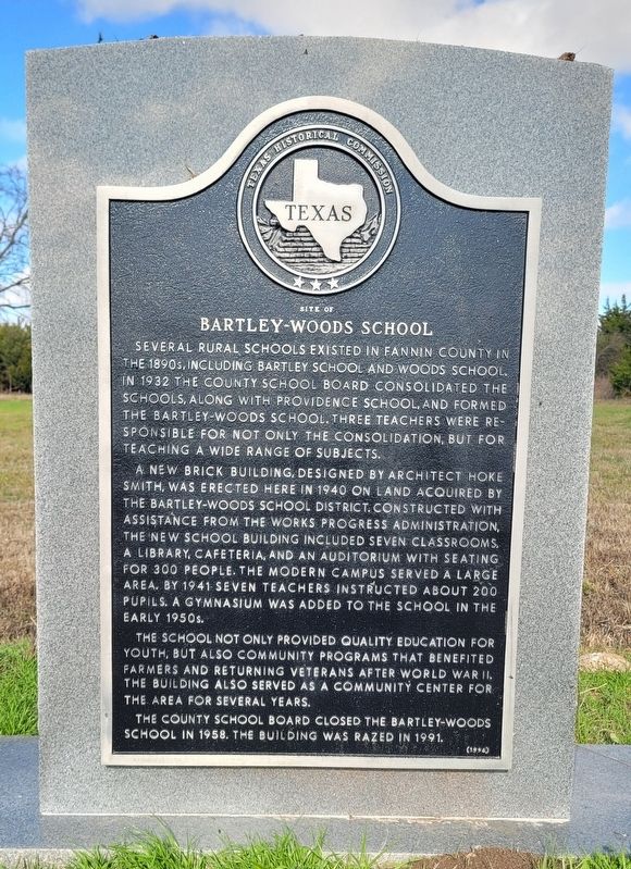 Site of Bartley-Woods School Marker. Click for full size. Site of Bartley-Woods School Marker image. Click for full size.