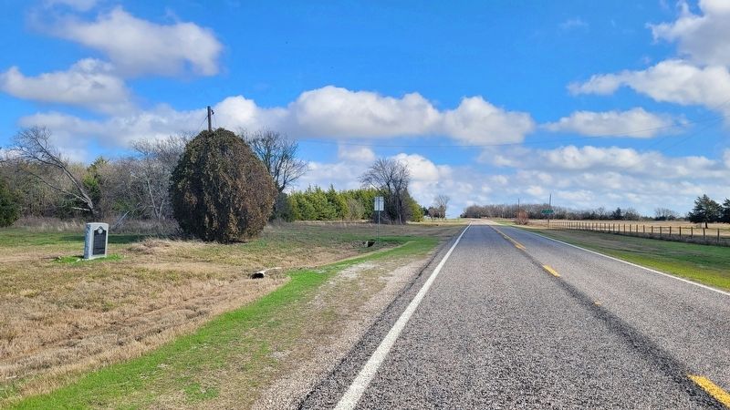 The view of the Site of Bartley-Woods School Marker along the road. Click for full size. The view of the Site of Bartley-Woods School Marker along the road image. Click for full size.