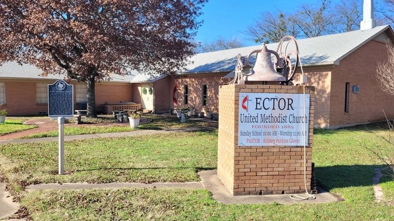 Ector Methodist Church and Marker. Click for full size. Ector Methodist Church and Marker image. Click for full size.