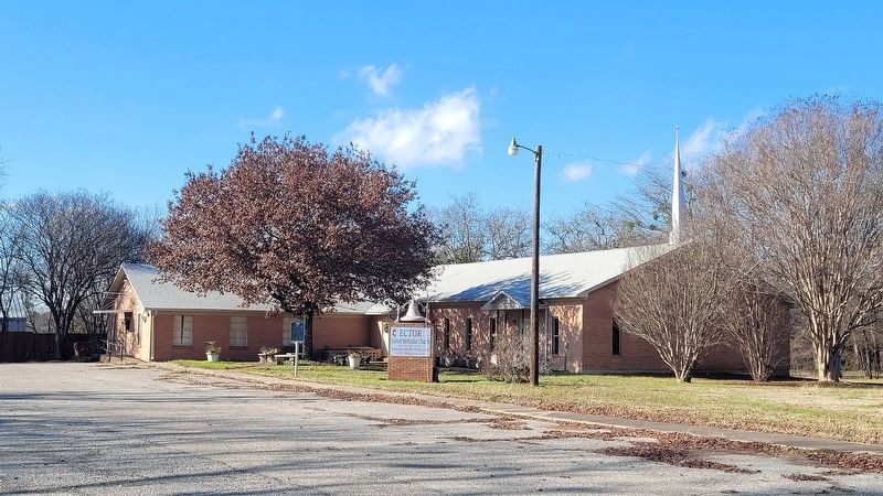 The view of the Ector Methodist Church and Marker from the street. Click for full size. The view of the Ector Methodist Church and Marker from the street image. Click for full size.
