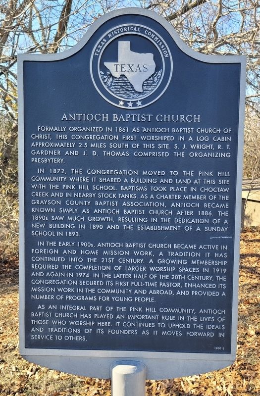 Antioch Baptist Church Marker. Click for full size. Antioch Baptist Church Marker image. Click for full size.