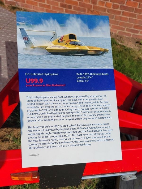 U99.9 H-1 Unlimited Hydroplane Marker. Click for full size. U99.9 H-1 Unlimited Hydroplane Marker image. Click for full size.
