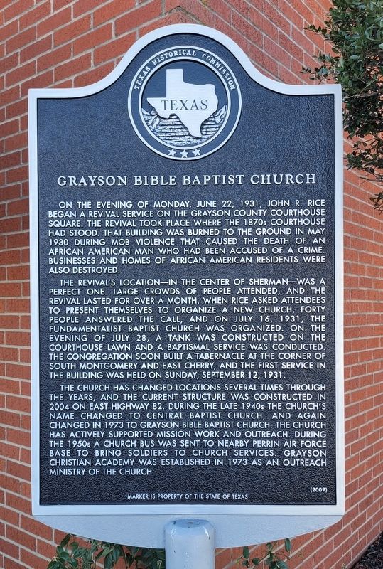 Grayson Bible Baptist Church Marker. Click for full size. Grayson Bible Baptist Church Marker image. Click for full size.