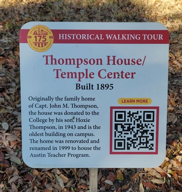 Thompson House/Temple Center Marker. Click for full size. Thompson House/Temple Center Marker image. Click for full size.