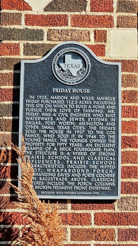 Friday House Marker. Click for full size. Friday House Marker image. Click for full size.