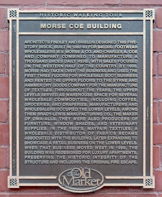 Morse Coe Building Marker image. Click for full size.