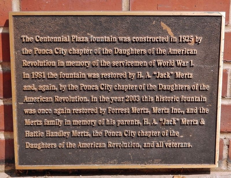 Ponca City Memorial Fountain Restorations image. Click for full size.