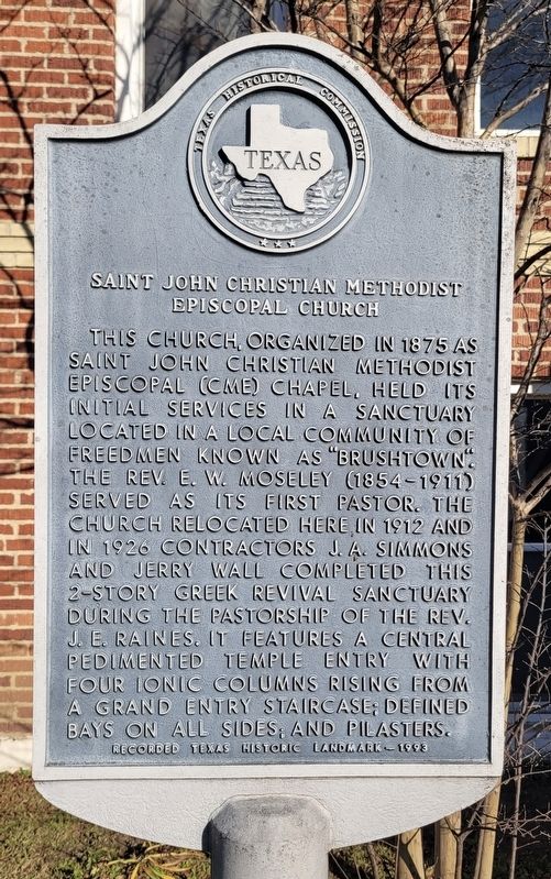 Saint John Christian Methodist Episcopal Church Marker. Click for full size. Saint John Christian Methodist Episcopal Church Marker image. Click for full size.