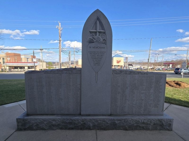 Surry County WWI Memorial rear side. Click for full size. Surry County WWI Memorial rear side image. Click for full size.