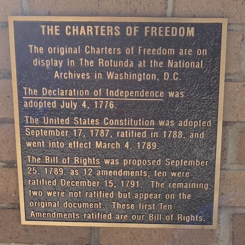 The Charters of Freedom Marker image. Click for full size.