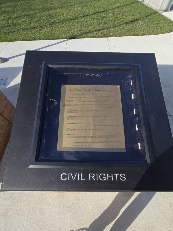 The Charters of Freedom Marker - replica display of the Civil Rights Amendments image. Click for full size.
