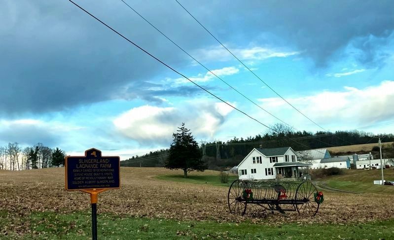 Slingerland-Lagrange Farm Marker. Click for full size. Slingerland-Lagrange Farm Marker image. Click for full size.