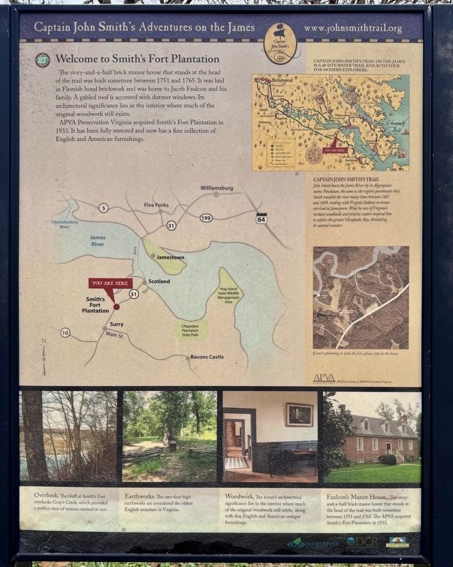 Smith�s Fort Plantation Marker image. Click for full size.