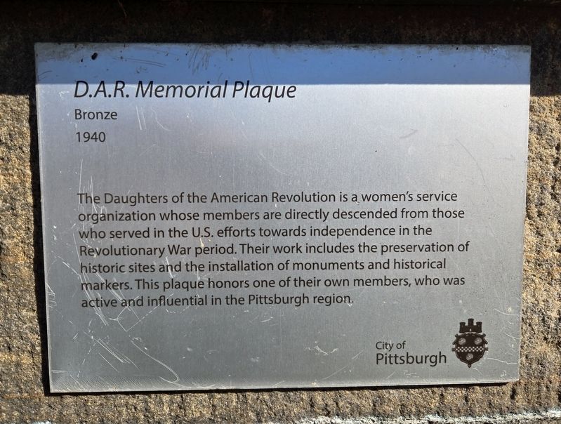 D.A.R. Memorial Plaque Marker. Click for full size. D.A.R. Memorial Plaque Marker image. Click for full size.