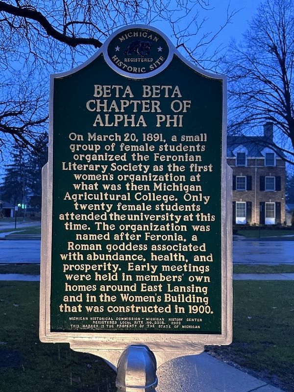 Beta Beta Chapter of Alpha Phi Marker image. Click for full size.