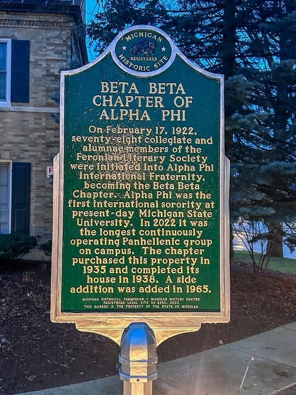 Beta Beta Chapter of Alpha Phi Marker image. Click for full size.