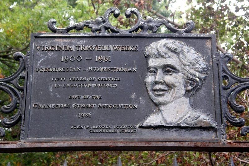 Virginia Travell Weeks plaque. Click for full size. Virginia Travell Weeks plaque image. Click for full size.