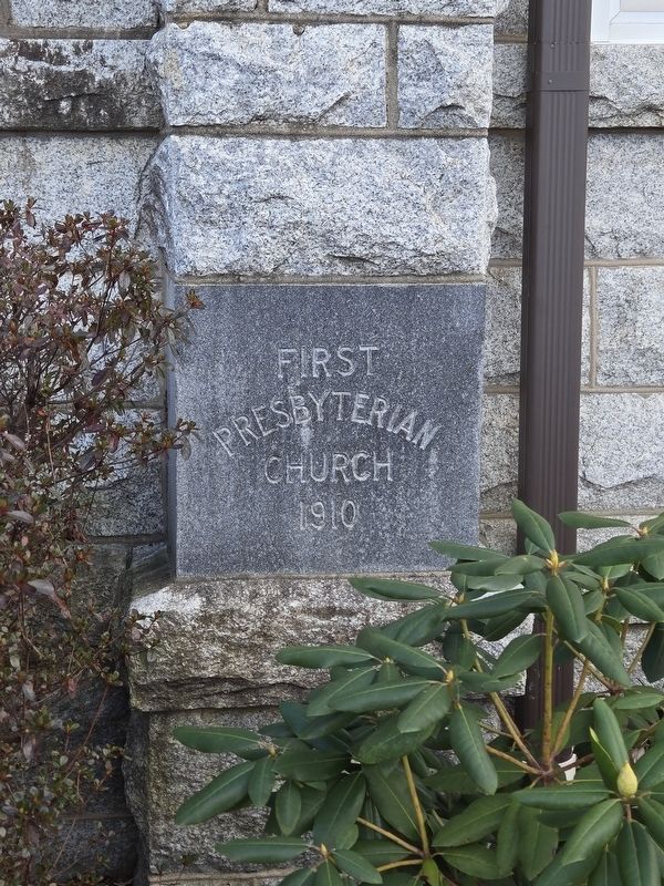 First Presbyterian Church cornerstone. Click for full size. First Presbyterian Church cornerstone image. Click for full size.