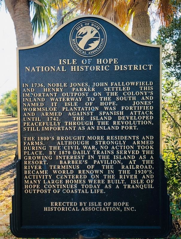 Isle of Hope Marker. Click for full size. Isle of Hope Marker image. Click for full size.