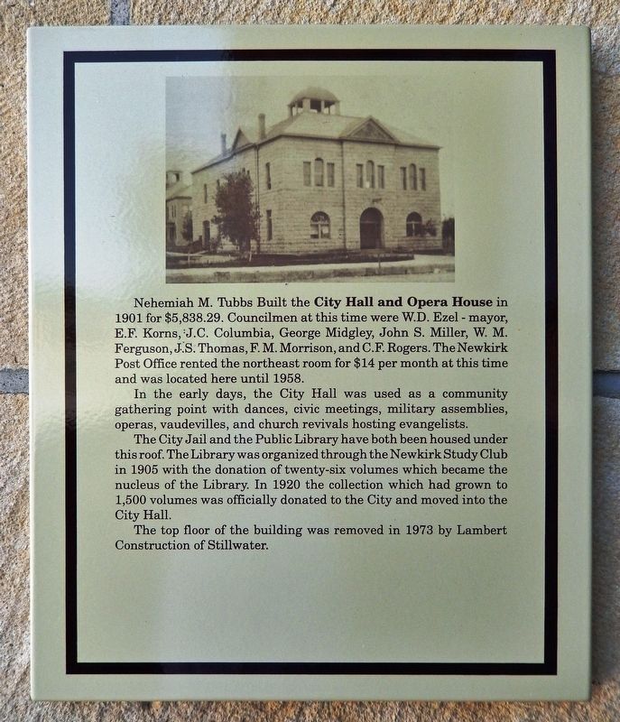 City Hall & Opera House Marker. Click for full size. City Hall & Opera House Marker image. Click for full size.
