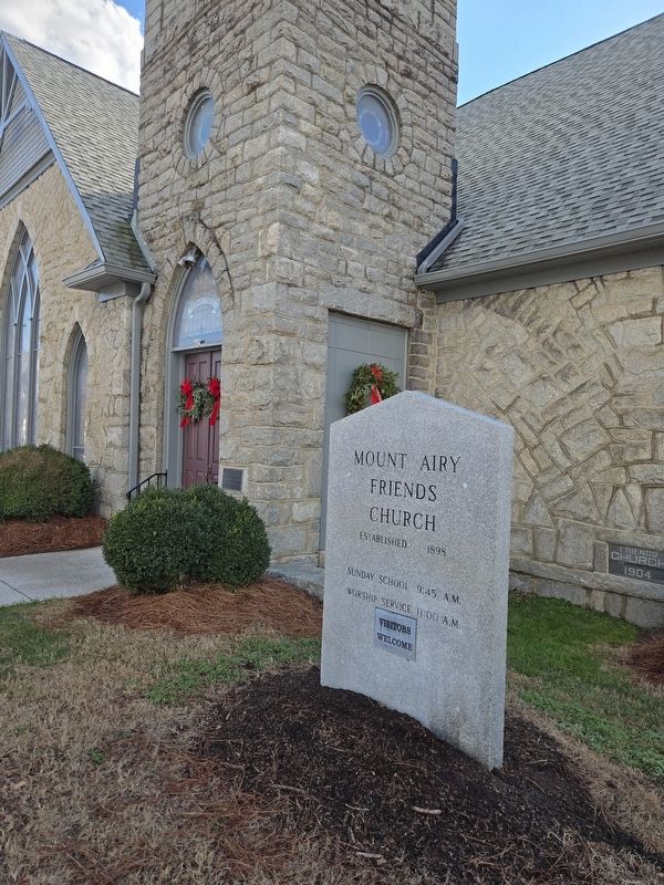 Mount Airy Friends Church Marker and sign. Click for full size. Mount Airy Friends Church Marker and sign image. Click for full size.