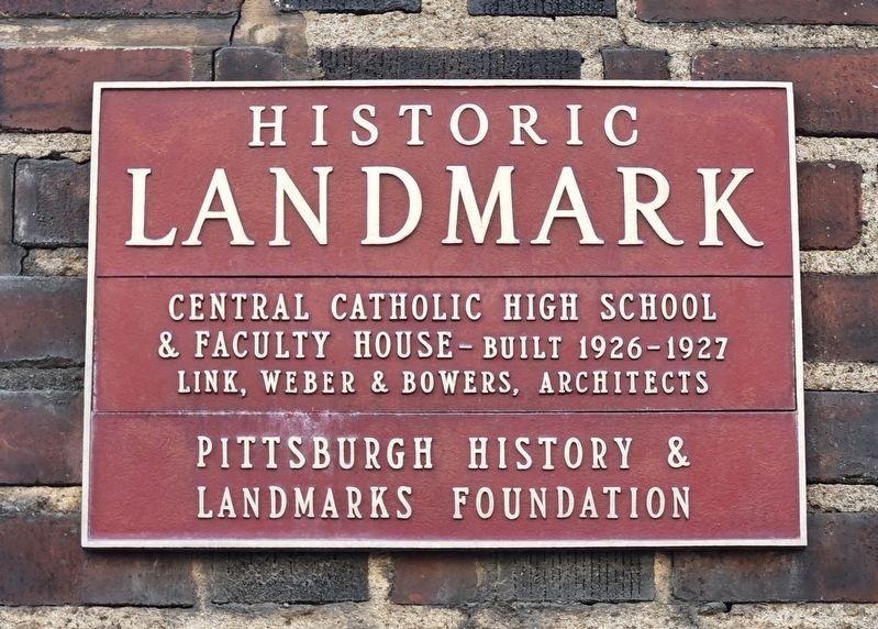 Central Catholic High School Marker image. Click for full size.