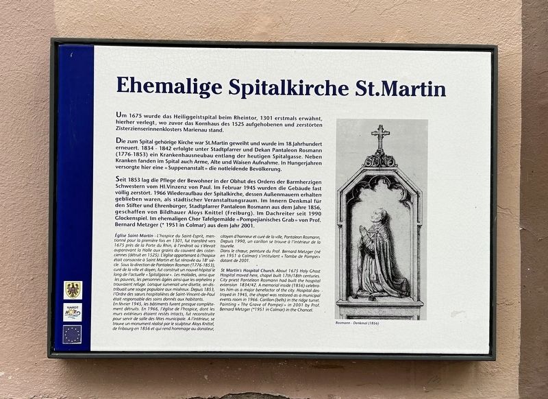 Ehemalige Spitalkirche St. Martin / Former Hospital Church Marker image. Click for full size.