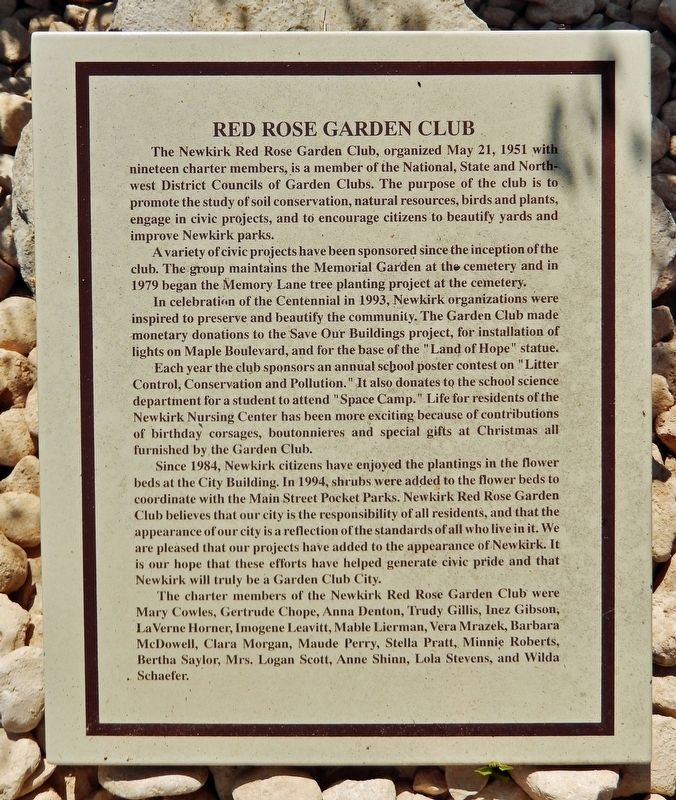 Red Rose Garden Club Marker. Click for full size. Red Rose Garden Club Marker image. Click for full size.