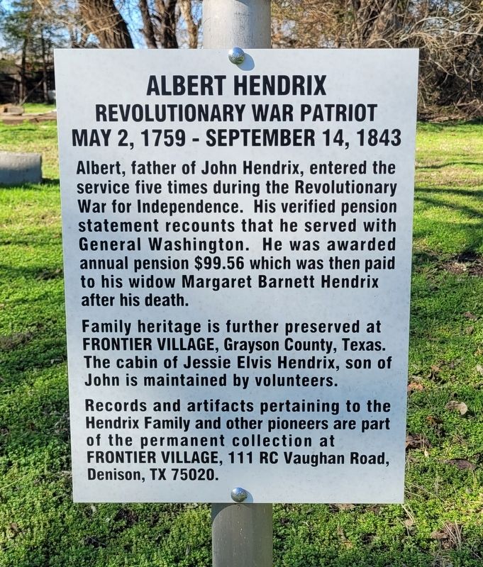 Albert Hendrix Marker. Click for full size. Albert Hendrix Marker image. Click for full size.