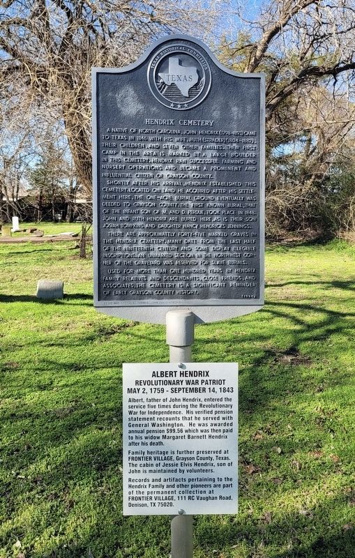 The Albert Hendrix Marker is located on the same pole as the THC marker. Click for full size. The Albert Hendrix Marker is located on the same pole as the THC marker image. Click for full size.