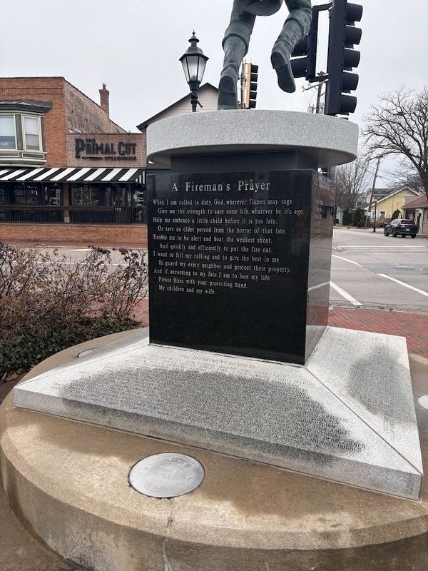 Tinley Park Volunteer Fire Department Memorial: Fireman's Prayer. Click for full size. Tinley Park Volunteer Fire Department Memorial: Fireman's Prayer image. Click for full size.