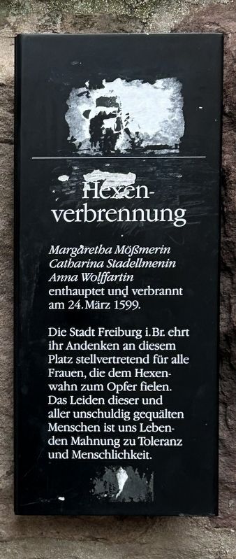 Hexenverbrennung Marker. Click for full size. Hexenverbrennung Marker image. Click for full size.