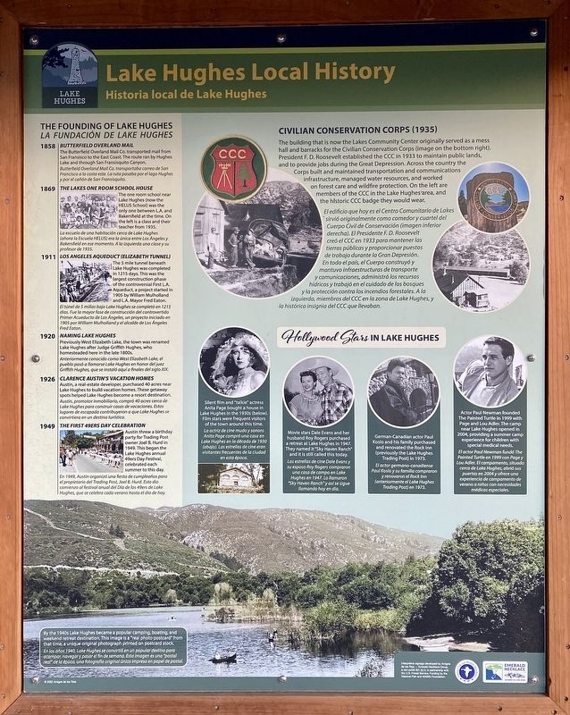 Lake Hughes Local History Marker image. Click for full size.