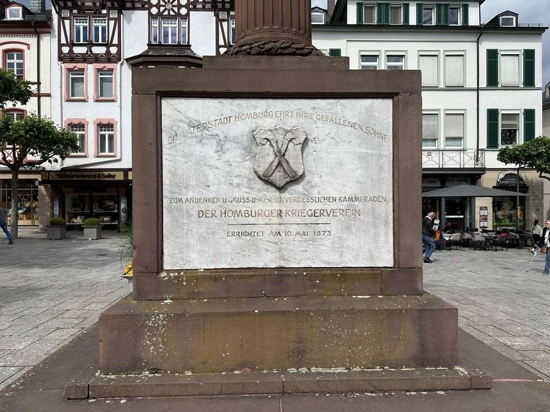 Bad Homburg Franco-Prussian War Memorial - main inscription image. Click for full size.