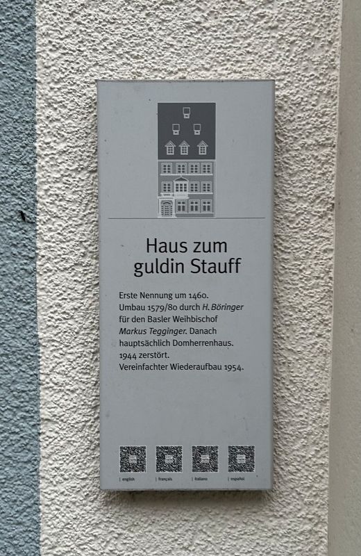 Haus zum guldin Stauff Marker. Click for full size. Haus zum guldin Stauff Marker image. Click for full size.