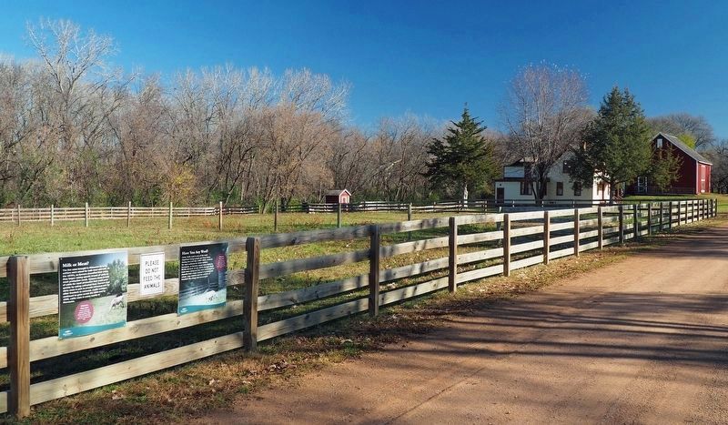 Milk or Meat? marker (far left) at The Landing's 1889 Farm. Click for full size. Milk or Meat? marker (far left) at The Landing's 1889 Farm image. Click for full size.