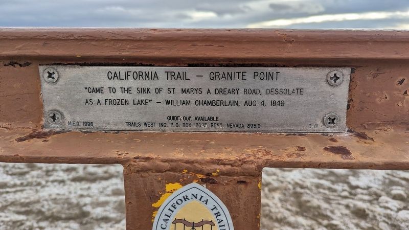California Trail - Granite Point side of marker. Click for full size. California Trail - Granite Point side of marker image. Click for full size.