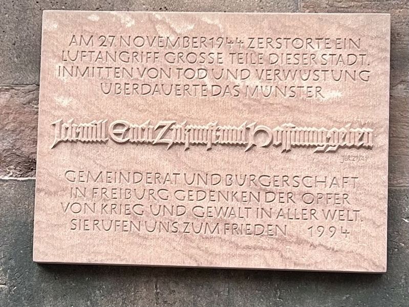 50th Anniversary of November 1944 Air Raid Marker image. Click for full size.