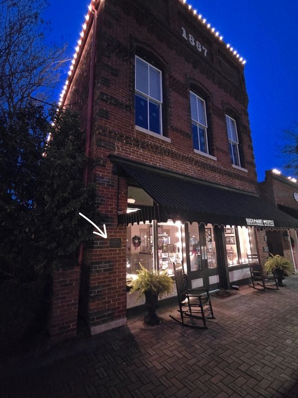 Full view of 1887 building. Madison City Hall & Fire Station Marker indicated by arrow image. Click for full size.