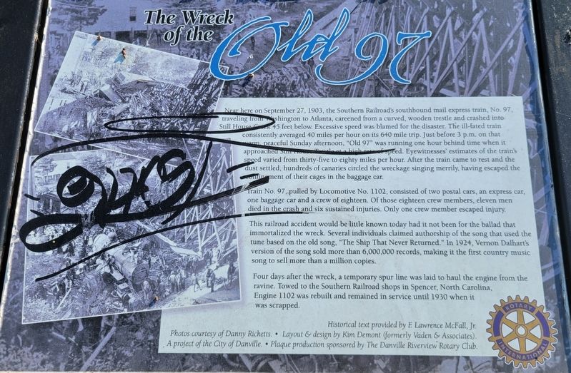 The Wreck of the Old 97 Marker. Click for full size. The Wreck of the Old 97 Marker image. Click for full size.