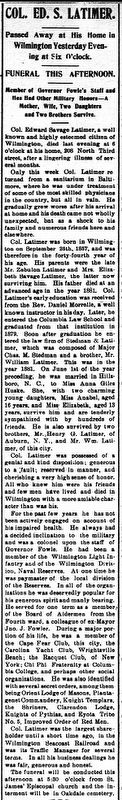 Edward Savage Latimer Obituary image. Click for full size.