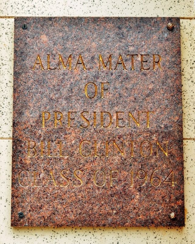 Alma Mater of President Bill Clinton Marker. Click for full size. Alma Mater of President Bill Clinton Marker image. Click for full size.